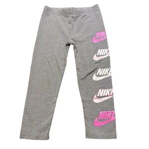 Nike Gray and Pink Kids Leggings